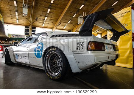 PAAREN IM GLIEN GERMANY - JUNE 03 2017: Sports car BMW M1 (E26). Rear view. Exhibition 