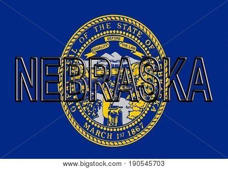 Flag Of Nebraska Word