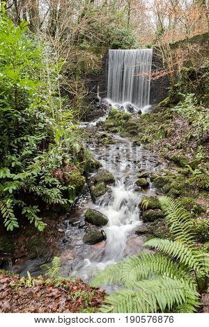 Pont Felin Gat Waterfall In Carmarthenshire Wales