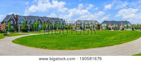 Custom built luxury houses in the suburbs of Toronto, Canada.