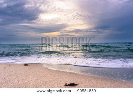 cloudy summer sunrise on a Florida beach