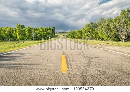 highway in Nebraska Sandhills (Niobrara RIver valley)