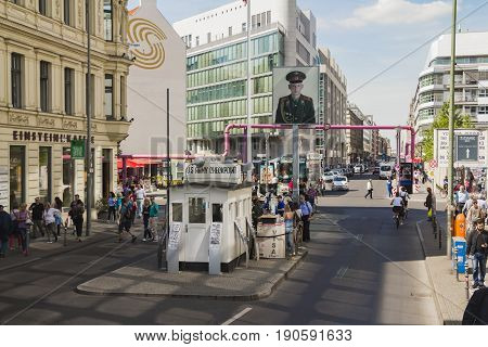 Tourists At Checkpoint Charlie