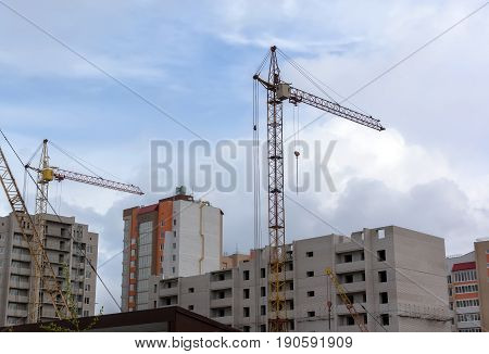 Crane And Building Construction Site
