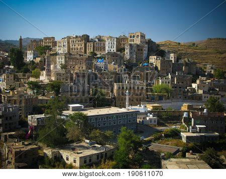 View to Jibla old city and former synagogue in Yemen