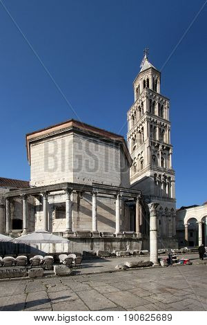 Cathedral of St Domnius and mausoleum of roman emperor Diocletian Split in Croatia