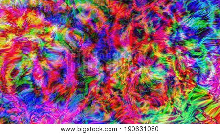 Abstract Psychedelic Art. 3D Rendering Background