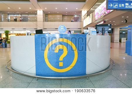 INCHEON, SOUTH KOREA - CIRCA MAY, 2017: information desk at Incheon International Airport.