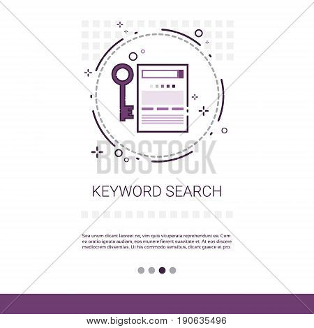 Keywording Search Web Optimization Banner With Copy Space Vector Illustration
