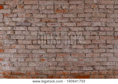 Red Old Worn Brick Wall Texture Background.