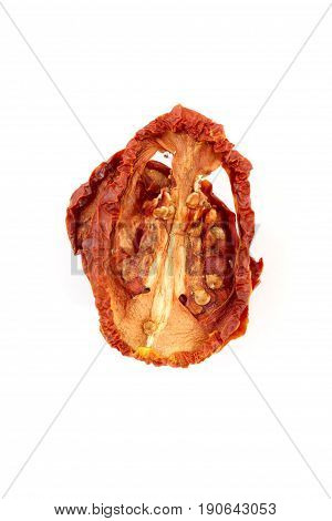 Sun Dried Tomatoes Isolated On White Background
