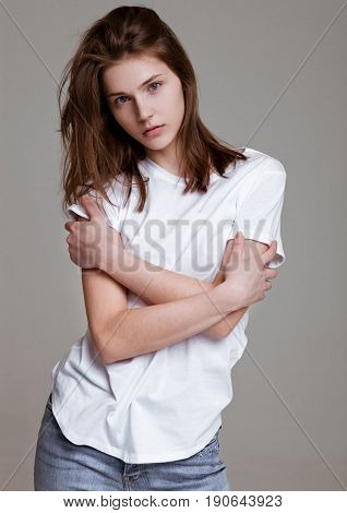 Model Test With Beautiful Fashion Model Posing