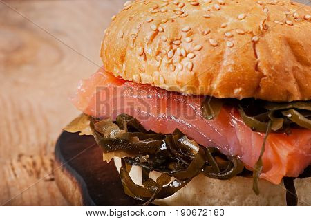 Fish sandwich with sea kale and saltfish.