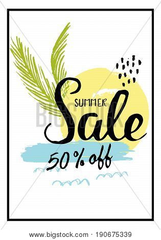 Summer sale banners and template. Bright vector illustrations design for banner, flyer, wallpaper. Promotional discount shop materials, poster, brochure, voucher discount