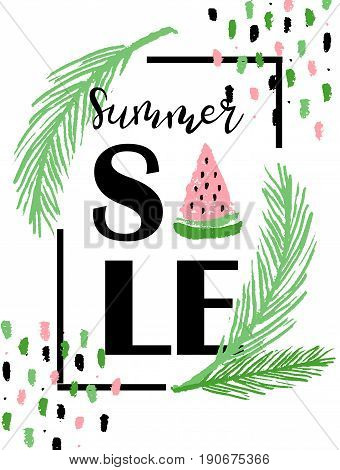 Summer sale banners and template. Bright vector illustrations design for banner, flyer, wallpaper. Promotional discount shop materials, poster, brochure, voucher discount