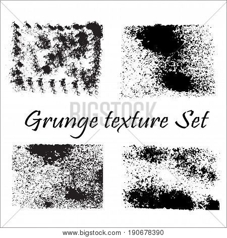 Set of black paint, ink brush strokes. Dirty artistic design elements, boxes, frames, backgrounds, textures. Vector