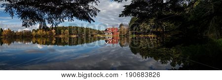 Wooden Lake House In Golcuk National Park