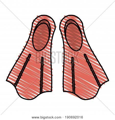 Peach fins doodle over white background vector illustration