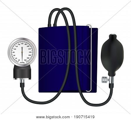 Tonometer medical device for measuring blood pressure. Isolated object. Vector illustration.