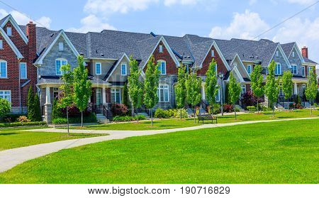 Custom built luxury houses in the suburbs of Toronto, Canada.