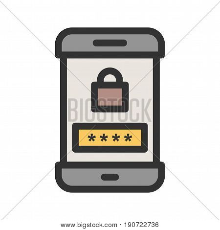 Passcode, security, lock icon vector image. Can also be used for smartphone. Suitable for mobile apps, web apps and print media.