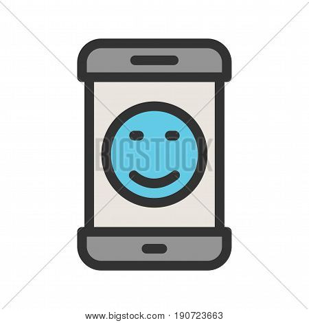 Smartphone, happy, snapchat icon vector image. Can also be used for smartphone. Suitable for mobile apps, web apps and print media.