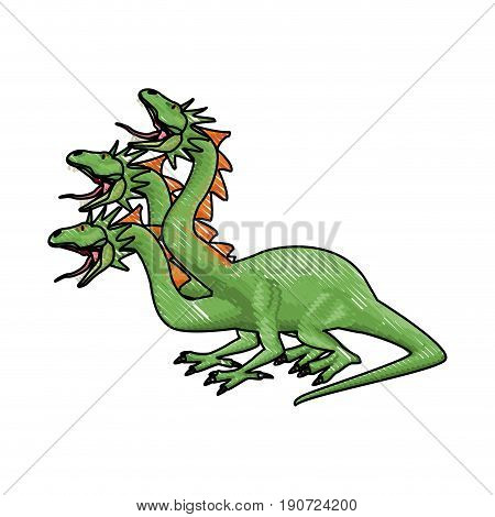 hydra mythological creature monster serpents vector illustration