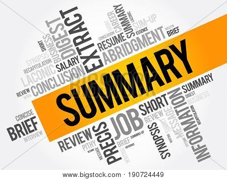 Summary Word Cloud Collage, Business Concept Background