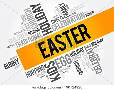 Easter Word Cloud Collage, Holiday Concept Background