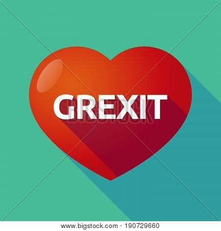 Long Shadow Heart With  The Text Grexit