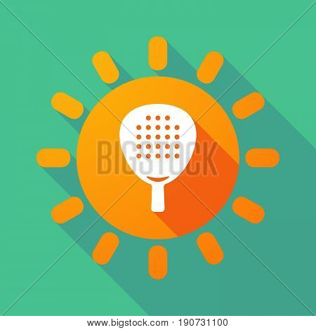 Long Shadow Sun With  A Paddle Racket