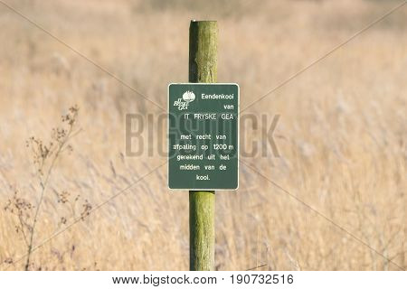 Leeuwarden; Tourist Sign. Nature Park Fryske Gea