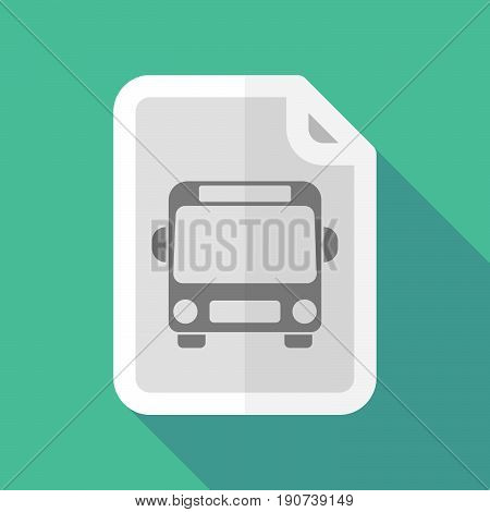Long Shadow Document With  A Bus Icon