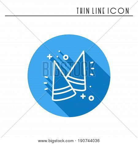 Party cone hats icon. Party celebration birthday holidays event carnival festive. Thin line party basic element icon. Vector simple linear design. Illustration. Symbols. Congratulation