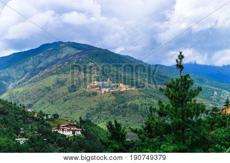 View Of The Giant Buddha Dordenma Statue From The City Of Thimphu, Bhutan