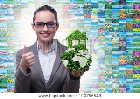 Businesswoman in recyling sustainable business concept