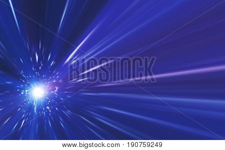 Abstract spacescape speed of light and lens flare