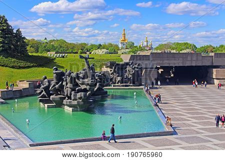 KYIV, UKRAINE - MAY 16, 2015: Soviet era WW2 memorial at The Ukrainian State Museum of the Great Patriotic War, Kyiv, Ukraine