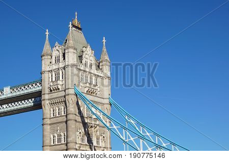Tower Bridge in London, United kingtom. sunny day