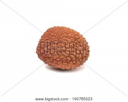 Lychees exotic fruits on a white background