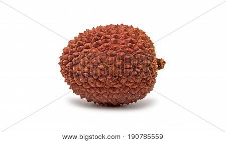 Lychees exotic fruits on a white background