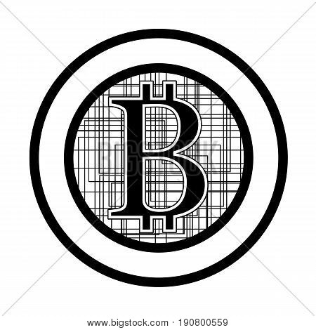 Bitcoin flat design, virtual coin. Vector illustration