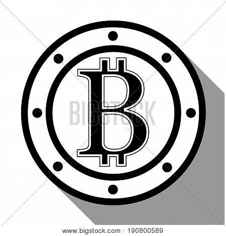 Bitcoin flat design, virtual coin. Vector illustration