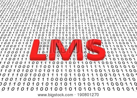 LMS in the form of binary code, 3D illustration