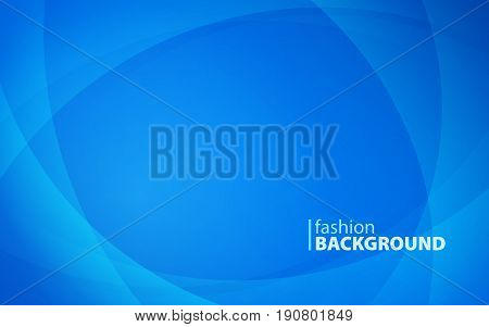 Abstract background of curved lines in blue colors with empty copyspace to enter your text. Curvaceous lines with blur gradient effect. Vector illustration