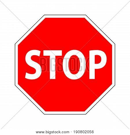 Red Stop Sign. Traffic Regulatory Prohibitory Stop Symbol
