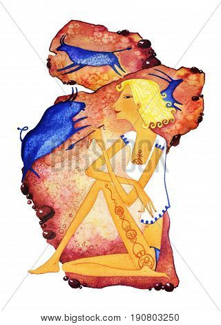 Girl-artist As A Symbol Of The Sign Of The Taurus Zodiac