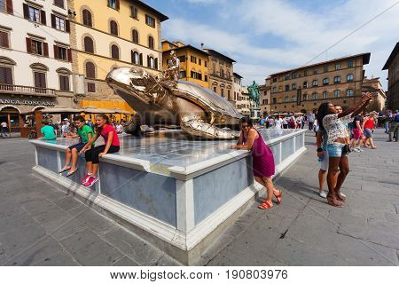 Florence ITALY- September 10 2016: View on sculpture 