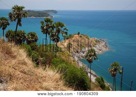 Promathep cave beautiful seascape at Phukhet Thailand