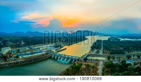 Sunset At Mae Klong Dam.